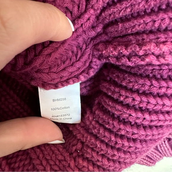 Bohme OLYMPE CABLE-KNIT SWEATER IN MAGENTA size XS - Picture 6 of 10